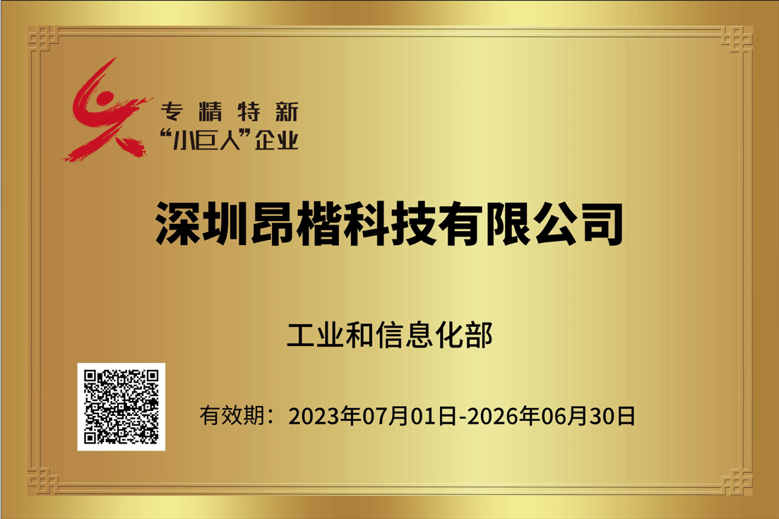 国家专精特新“小巨人”